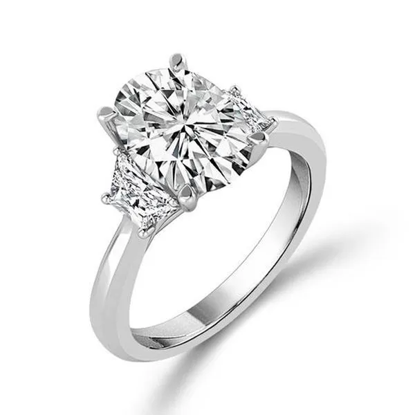 14kt White Gold Lab Grown Oval Engagement Ring Don's Jewelry & Design Washington, IA