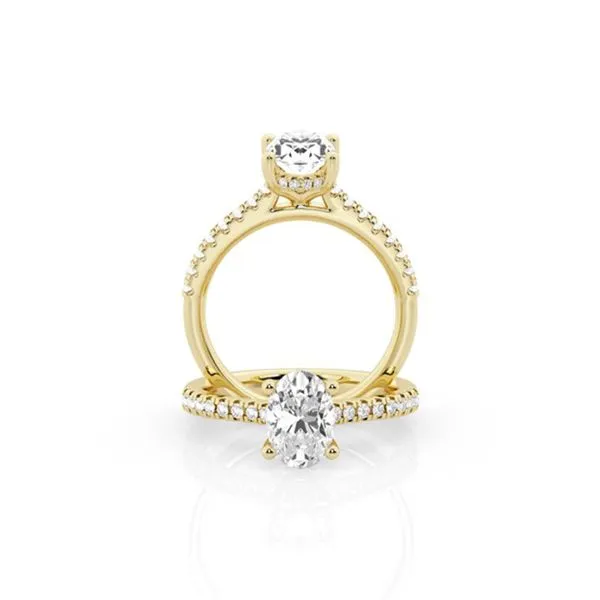 14kt Yellow Gold Lab Grown Oval Engagement Ring Set Don's Jewelry & Design Washington, IA