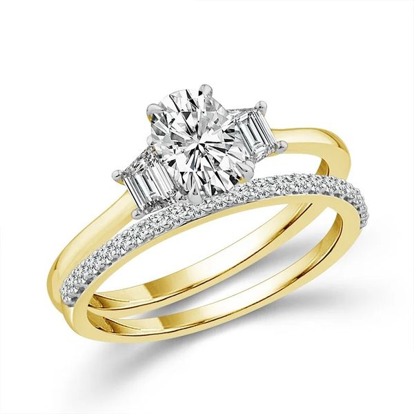 10kt Yellow Gold Lab Grown Engagement Ring Set Don's Jewelry & Design Washington, IA