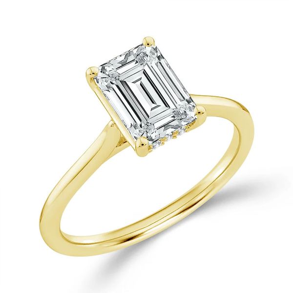 14K Gold Lab Grown Emerald Cut Engagement Ring Don's Jewelry & Design Washington, IA