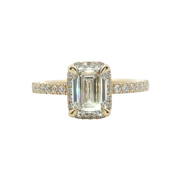 Gold Lab Grown Emerald Diamond Engagement Ring Don's Jewelry & Design Washington, IA
