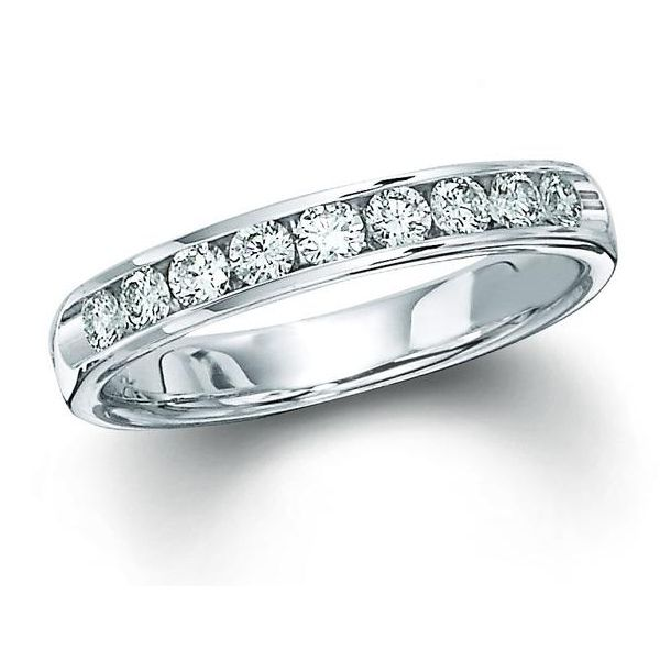 14kt White Gold Channel Set Wedding Ring Don's Jewelry & Design Washington, IA