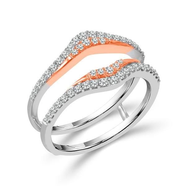 10kt White & Rose Gold Diamond Ring Guard Don's Jewelry & Design Washington, IA