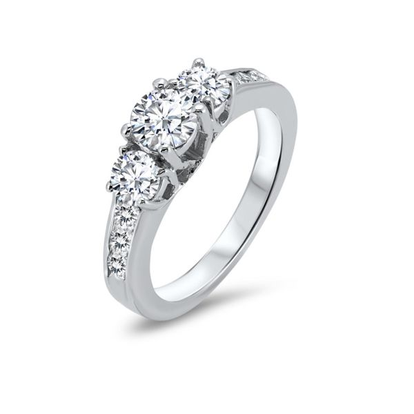 14kt White Gold Three Stone Diamond Ring Don's Jewelry & Design Washington, IA