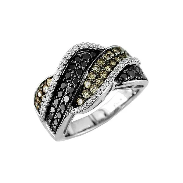 14kt White Gold Black, Mocha, and White Diamond Ring Don's Jewelry & Design Washington, IA