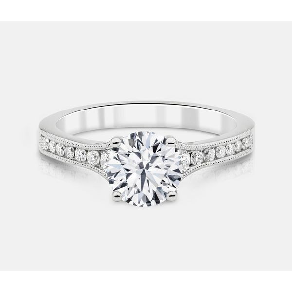 14kt white gold diamond engagement semi-mount ring