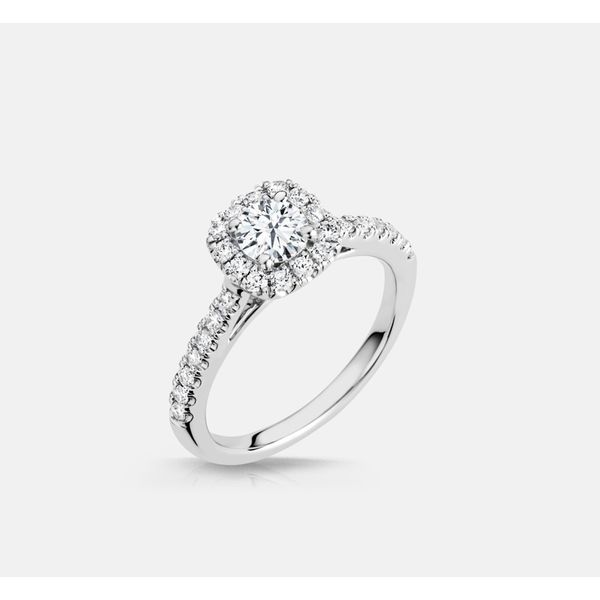 14kt white gold halo diamond engagement ring