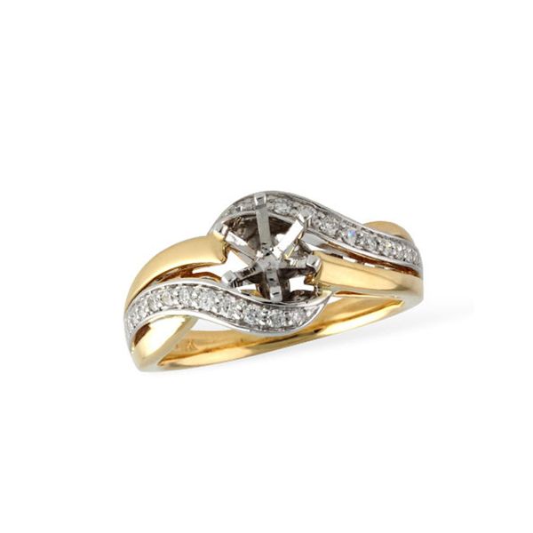 14kt Two Tone Diamond Semi-Mount Engagement Ring Don's Jewelry & Design Washington, IA
