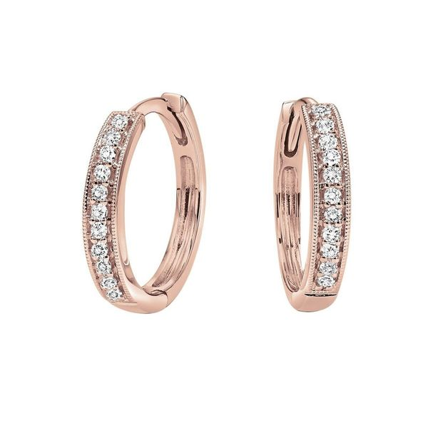 10kt Rose Gold Diamond Hoop Earrings Don's Jewelry & Design Washington, IA