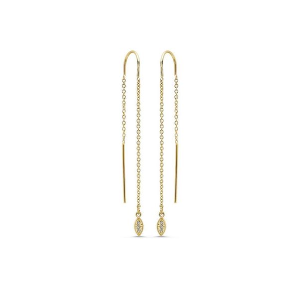 14kt Yellow Gold Diamond Threader Earrings Don's Jewelry & Design Washington, IA