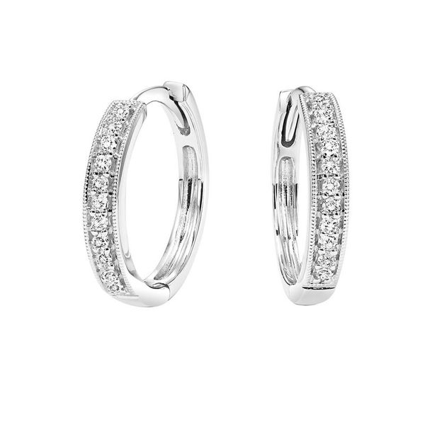 10kt White Gold Diamond Hoop Earrings Don's Jewelry & Design Washington, IA