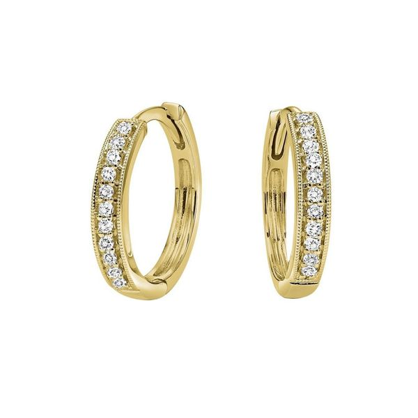 10kt Yellow Gold Diamond Hoop Earrings Don's Jewelry & Design Washington, IA