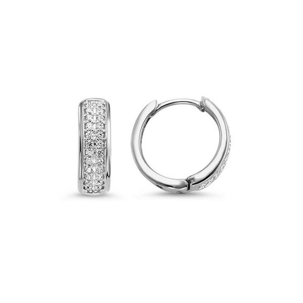 10kt White Gold 1/4ct Diamond Hoop Earrings Don's Jewelry & Design Washington, IA