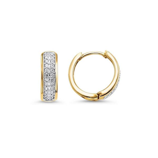10kt Yellow Gold 1/4ct Diamond Hoop Earrings Don's Jewelry & Design Washington, IA