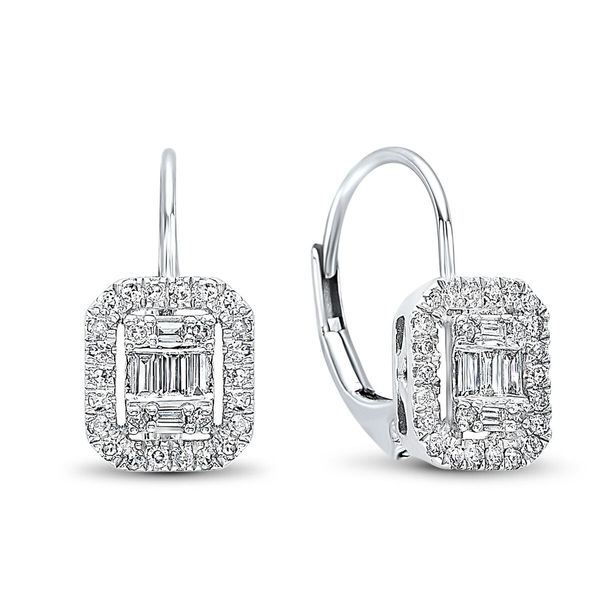14kt White Gold 1/3ct Baguette Diamond Earrings Don's Jewelry & Design Washington, IA