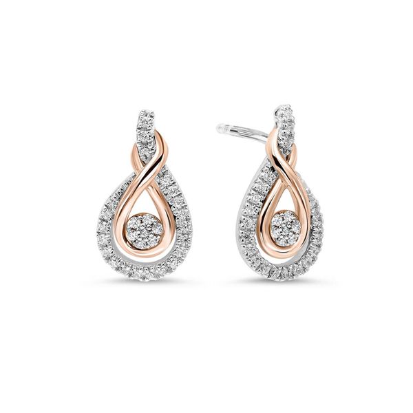Sterling Silver & 10kt Rose Gold Diamond Earrings Don's Jewelry & Design Washington, IA