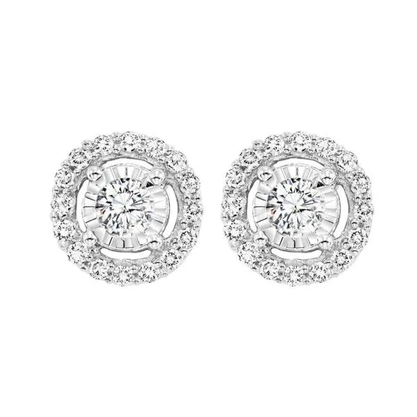 14kt White Gold Bezel Set Diamond Stud Earrings Don's Jewelry & Design Washington, IA