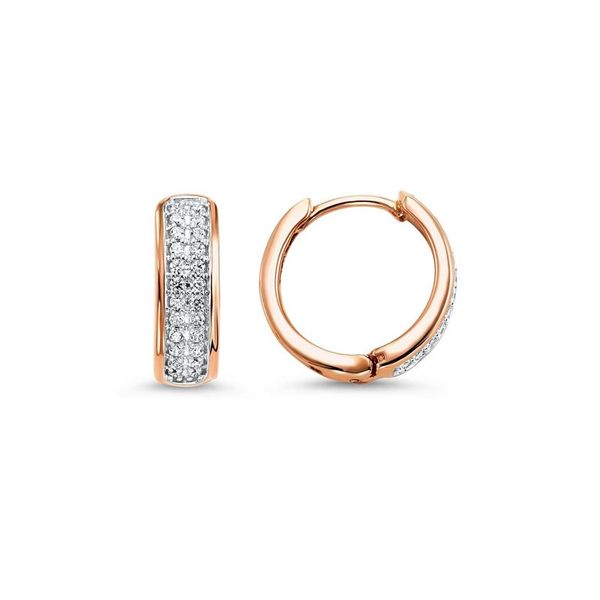 10kt Rose Gold Diamond Huggie Earrings Don's Jewelry & Design Washington, IA