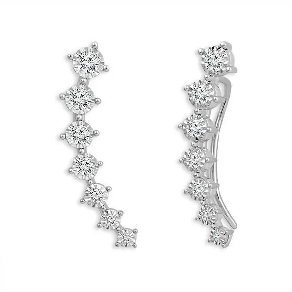 14kt White Gold Diamond Earring Climbers Don's Jewelry & Design Washington, IA