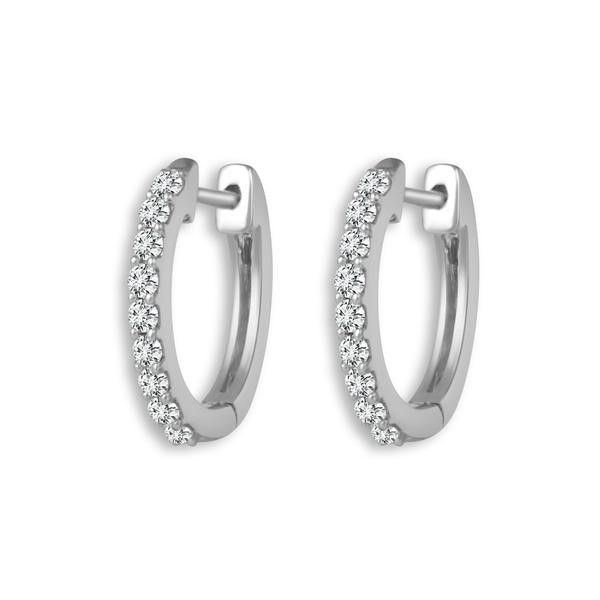 14kt White Gold Diamond Hoop Earrings Don's Jewelry & Design Washington, IA
