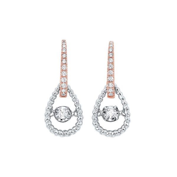 10kt White and Rose Gold Diamond Earrings Don's Jewelry & Design Washington, IA