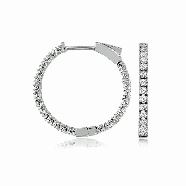 14kt White Gold Diamond Hoop Earrings Don's Jewelry & Design Washington, IA