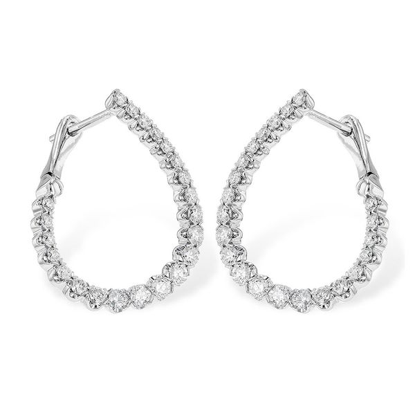14kt White Gold Diamond Hoop Earrings Don's Jewelry & Design Washington, IA