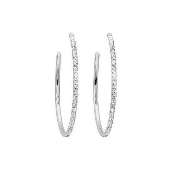 14kt White Gold Diamond Hoop Earrings Don's Jewelry & Design Washington, IA