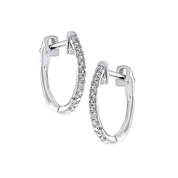 10kt White Gold Diamond Hoop Earrings Don's Jewelry & Design Washington, IA
