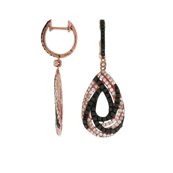 14kt Rose Gold Black Diamond Earrings Don's Jewelry & Design Washington, IA
