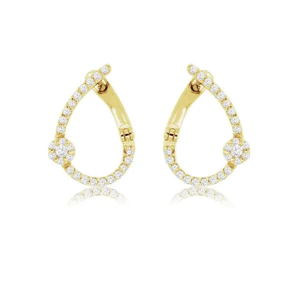 14kt Yellow Gold Diamond Hoop Earrings Don's Jewelry & Design Washington, IA