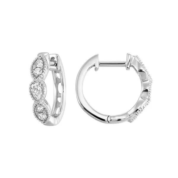 14kt White Gold Diamond Hoop Earrings Don's Jewelry & Design Washington, IA