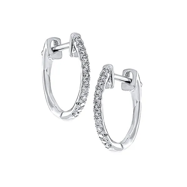 10kt White Gold Diamond Hoop Earrings Don's Jewelry & Design Washington, IA