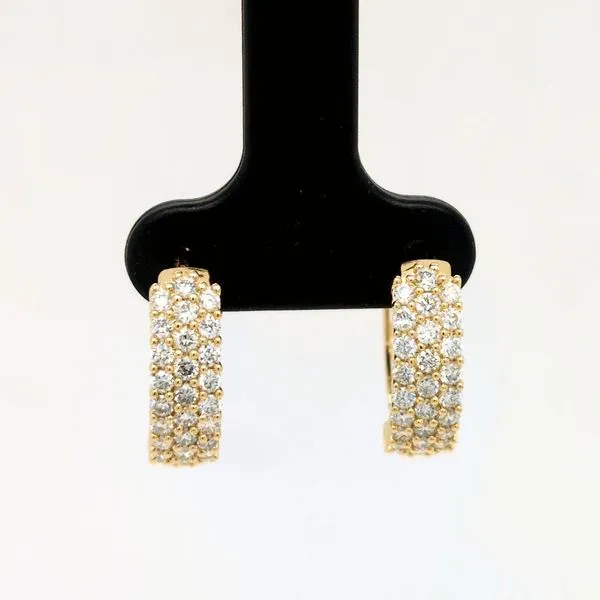 14kt Yellow Gold Lab Grown Diamond Hoop Earrings Don's Jewelry & Design Washington, IA
