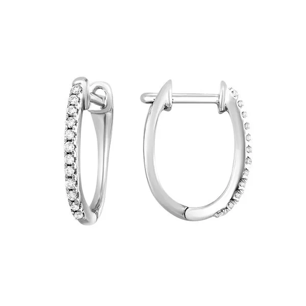 10kt White Gold Diamond Hoop Earrings Don's Jewelry & Design Washington, IA