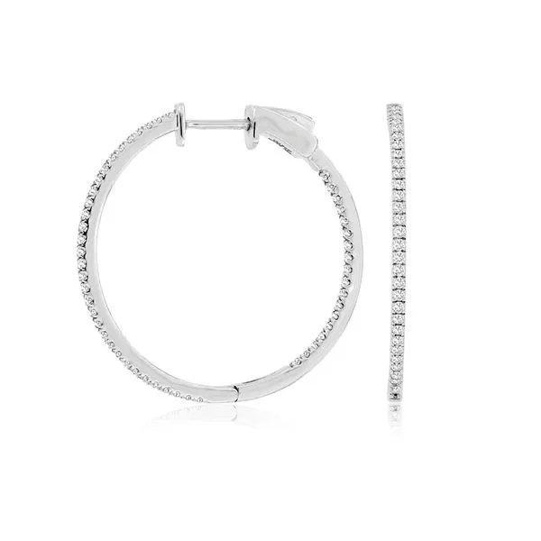 14kt White Gold Diamond Hoop Earrings Don's Jewelry & Design Washington, IA