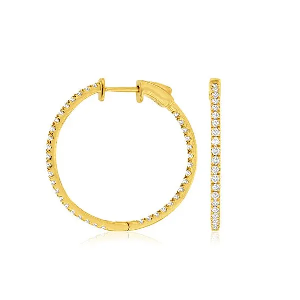 14kt Yellow Gold Diamond Hoop Earrings Don's Jewelry & Design Washington, IA