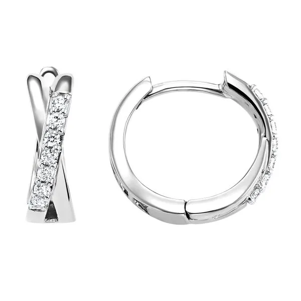 10kt White Gold Diamond Hoop Earrings Don's Jewelry & Design Washington, IA