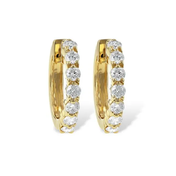 14kt Yellow Gold Diamond Hoop Earrings Don's Jewelry & Design Washington, IA