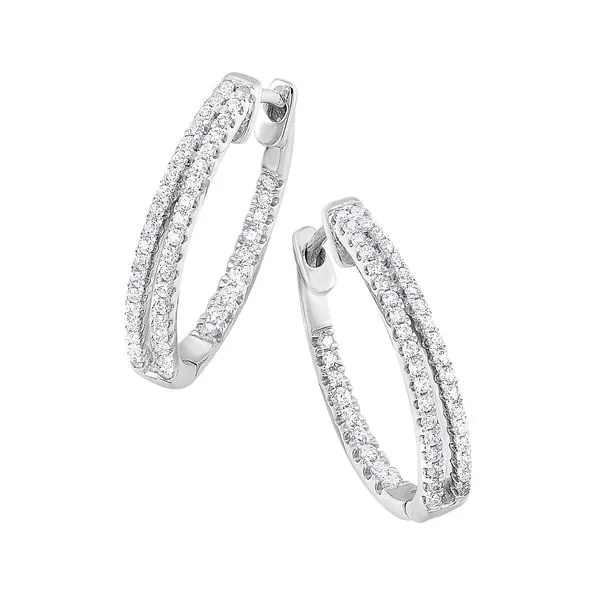 10kt White Gold Diamond Hoop Earrings Don's Jewelry & Design Washington, IA