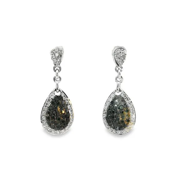 14kt White Gold Black Diamond Earrings