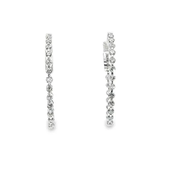 14kt White Gold Diamond Hoop Earrings
