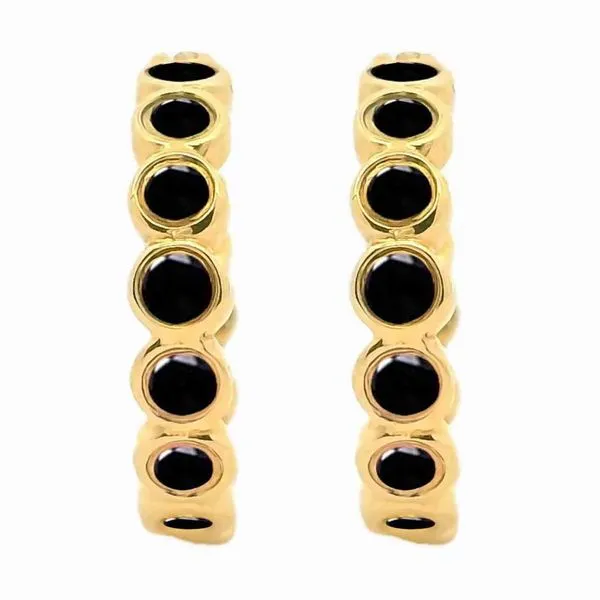 Gold Black Diamond Hoop Earrings Don's Jewelry & Design Washington, IA