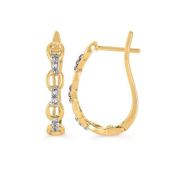 14K Gold Diamond Hoop Earrings Don's Jewelry & Design Washington, IA