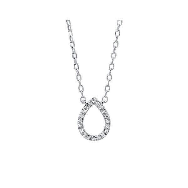 14kt White Gold Tear Drop Diamond Necklace Don's Jewelry & Design Washington, IA