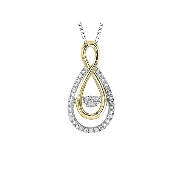 Sterling Silver & 10kt Yellow Gold Rhythm of Love Diamond Necklace Don's Jewelry & Design Washington, IA