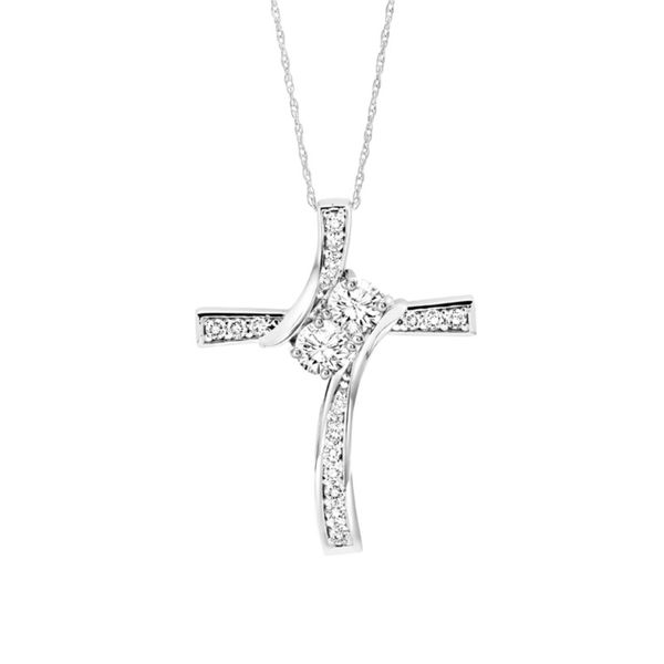 14kt White Gold Diamond Cross Necklace Don's Jewelry & Design Washington, IA
