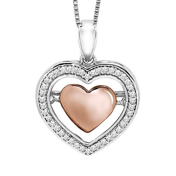10kt White & Rose Gold Rhythm of Love Diamond Necklace Don's Jewelry & Design Washington, IA