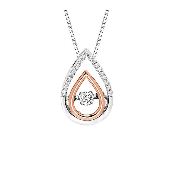 14kt White & Rose Gold Rhythm of Love Diamond Necklace Don's Jewelry & Design Washington, IA