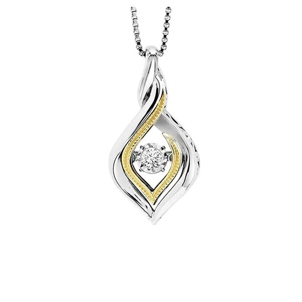 Sterling Silver & 10kt Yellow Gold Rhythm of Love Diamond Necklace Don's Jewelry & Design Washington, IA